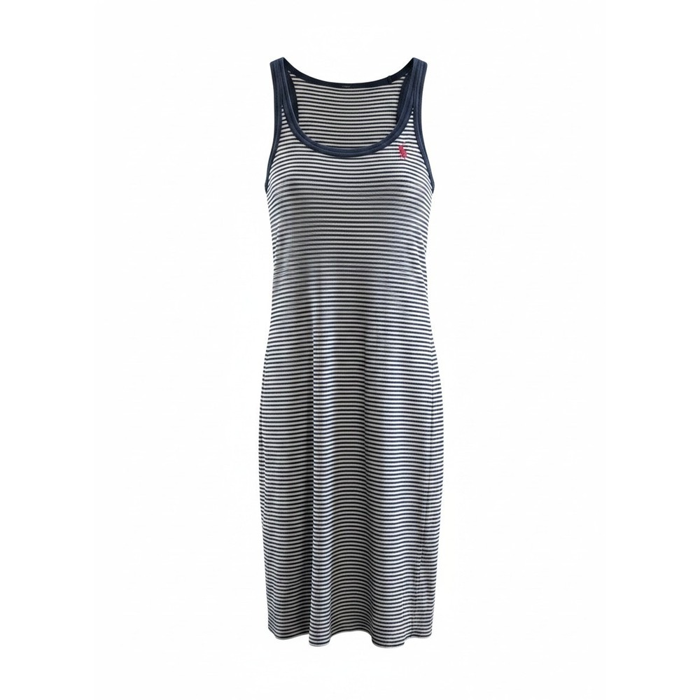 Women's Ralph Lauren Striped Tank Dress Size SP Cotton Blue White